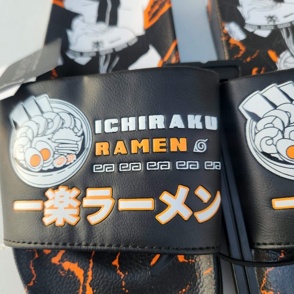 NEW Naruto Anime Ramen Men’s Size 7 Slippers Sandals Slides Shippuden Ichiraku R
